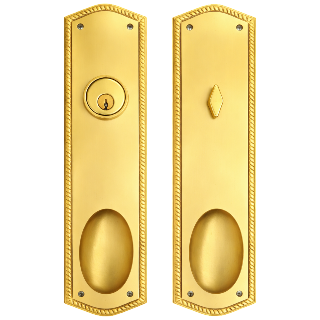 ##Antique Hardware## Georgian Oval Roped Style Single Door Entryway Set (Several Knob & Finish Options Available)