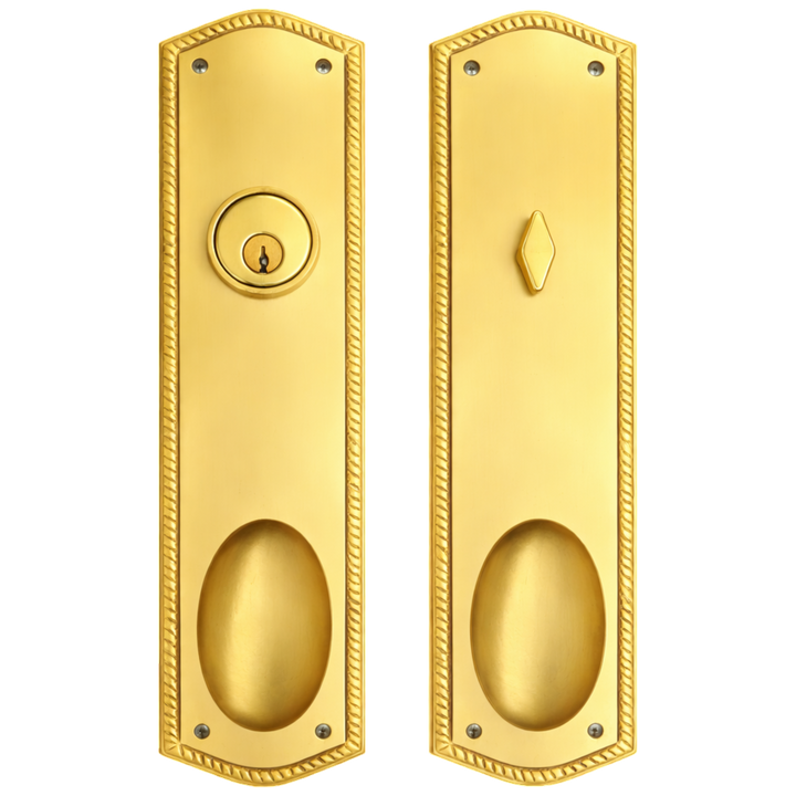 ##Antique Hardware## Georgian Oval Roped Style Single Door Entryway Set (Several Knob & Finish Options Available)