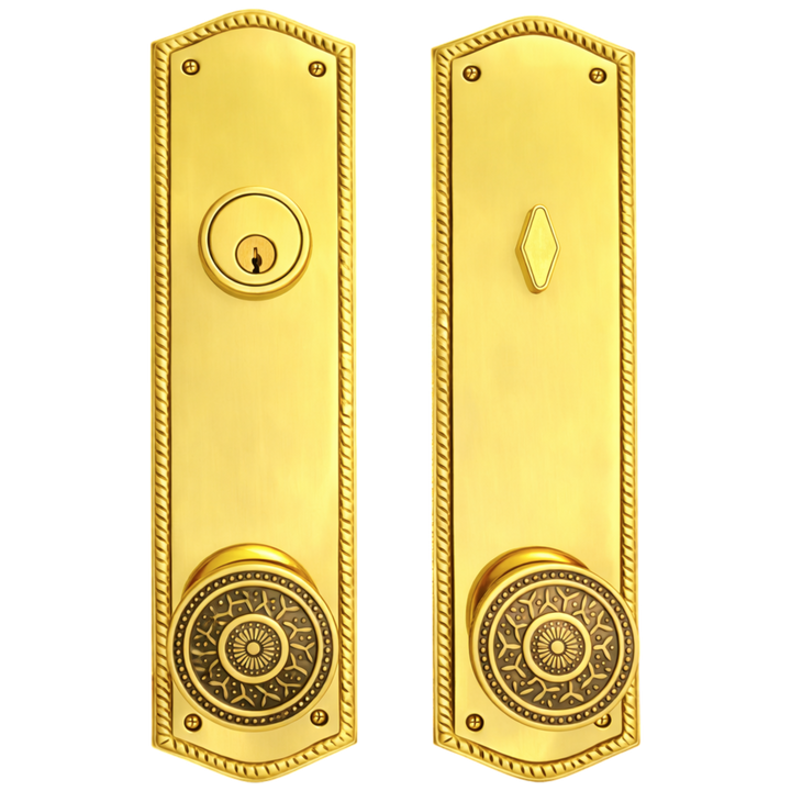 ##Antique Hardware## Georgian Oval Roped Style Single Door Entryway Set (Several Knob & Finish Options Available)