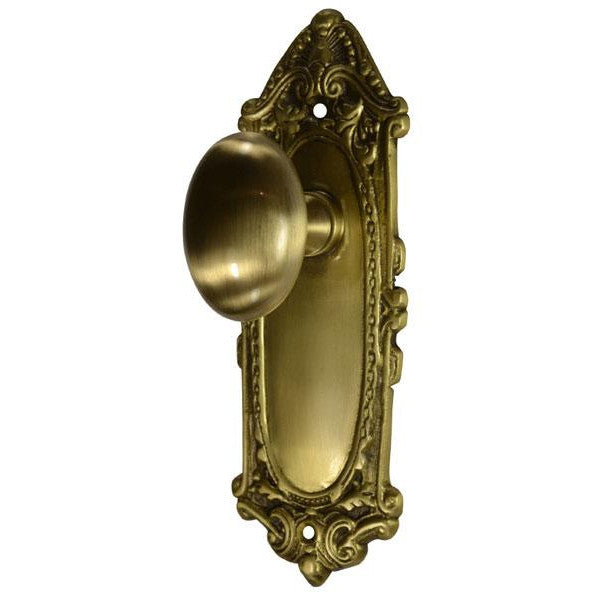 ##Antique Hardware## Ornate Victorian Long Backplate Door Set with Egg Door Knobs (Several Finishes Available)