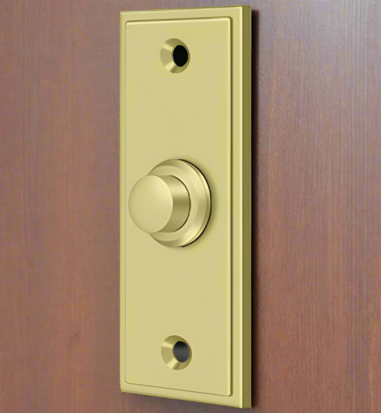 Bell Buttons, Solid Brass Bell Button, Rectangular Contemporary ...