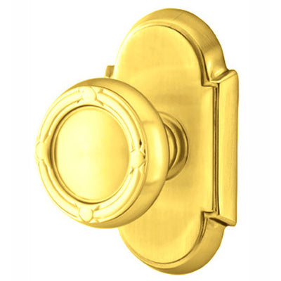 ##Antique Hardware## Solid Brass Ribbon & Reed Door Knob Set With # 8 Rosette (Several Finish Options)