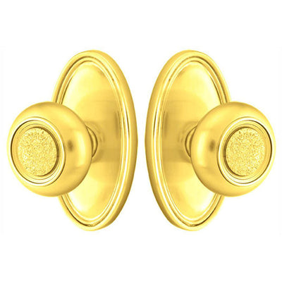 ##Antique Hardware## Solid Brass Belmont Door Knob Set With Oval Rosette (Several Finish Options)