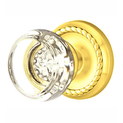 Antique Hardware Crystal Georgetown Door Knob Set With Rope Rosette (Several Finish Options) EMTEK GLASS CRYSTAL GEORGETOWN DOOR KNOB