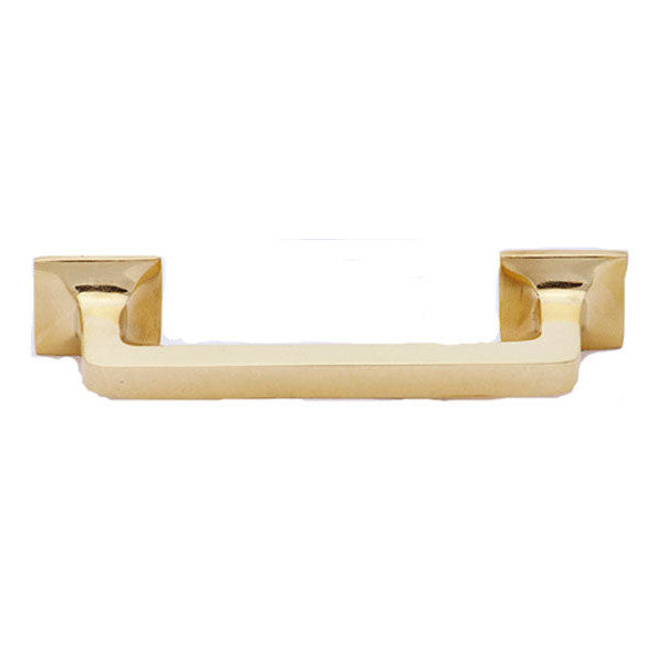 Antique Hardware 4 1/4 Inch Overall (3 Inch c-c) Solid Brass Square Traditional Pull CABINET PULL