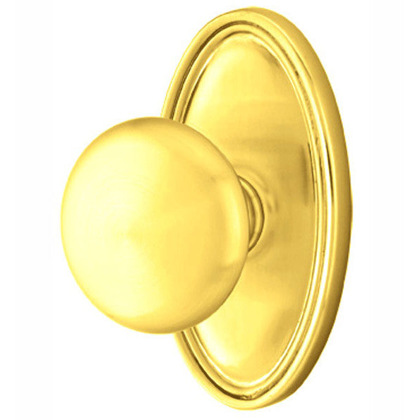 ##Antique Hardware## Solid Brass Providence Door Knob Set With Oval Rosette