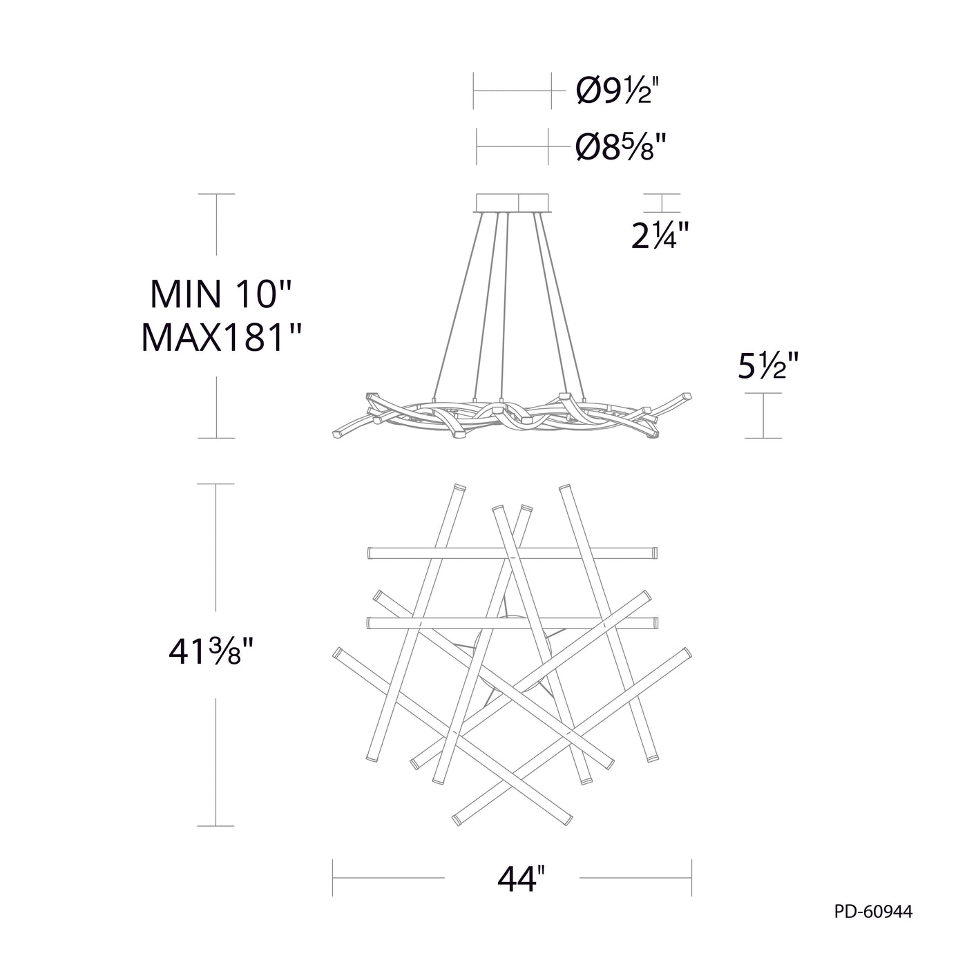 ##Antique Hardware## Divergence LED Chandelier