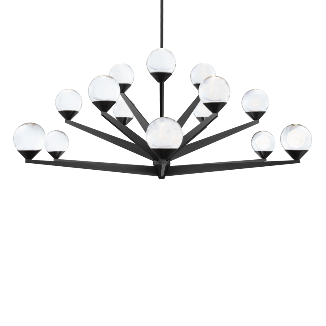 Double Bubble Black Chandelier Ceiling Light 15 Light 42 inch