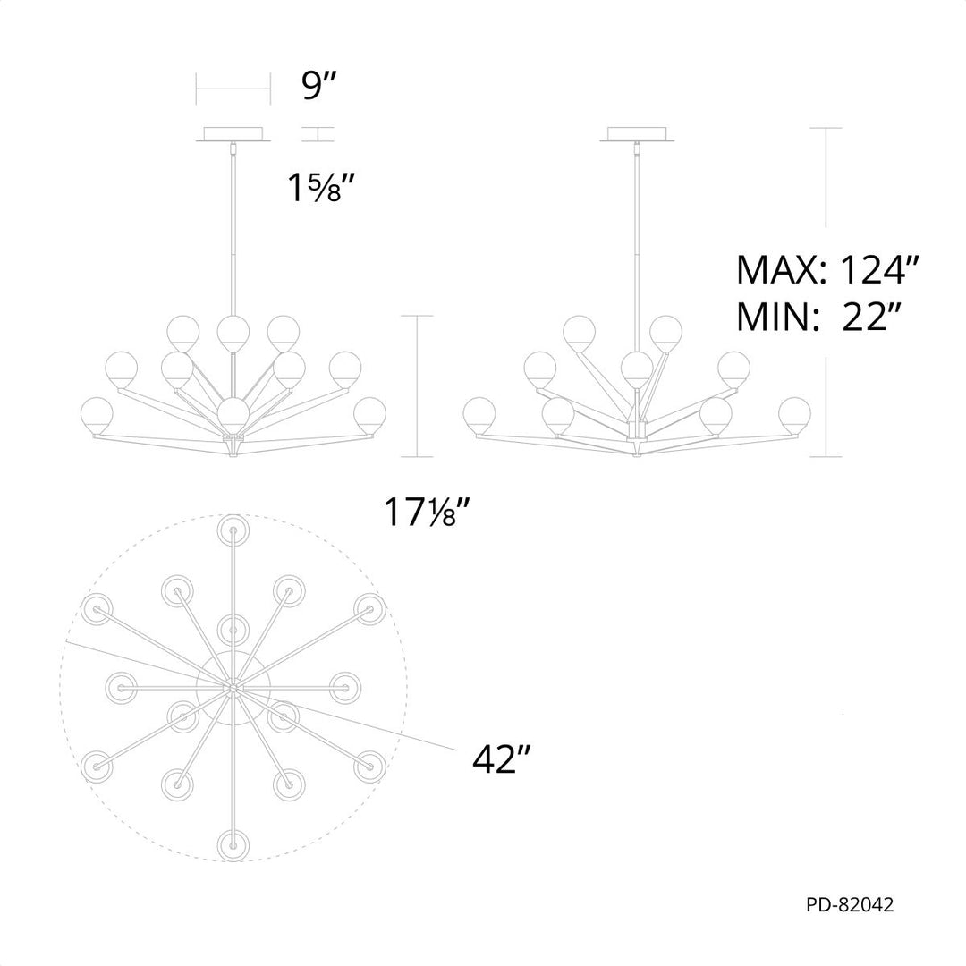 Double Bubble Black Chandelier Ceiling Light 15 Light 42 inch