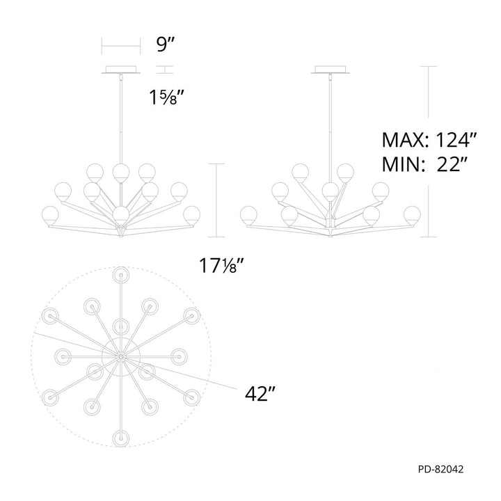 Double Bubble Black Chandelier Ceiling Light 15 Light 42 inch