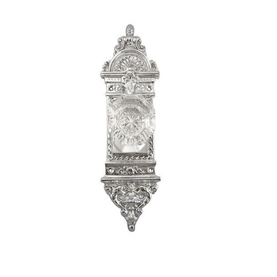 L'Enfant Backplate Door Set with Octagon Crystal Door Knobs (Several Finishes Available)