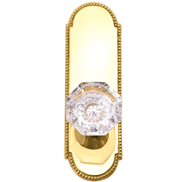 ##Antique Hardware## Arched Beaded Backplate Door Set with Octagon Crystal Door Knobs (Several Finishes Available)