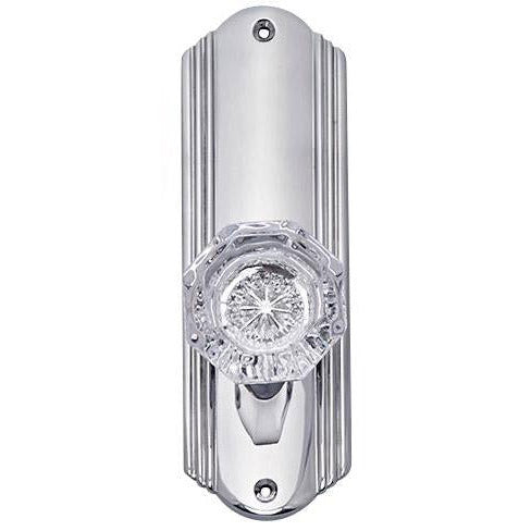 Providence Crystal Door Knob Set with Art Deco Back Plate (Several Finishes Available)