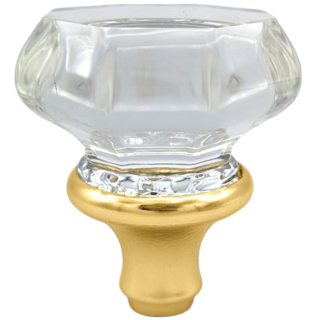 Octagon Crystal Spare Door Knob Set (Several Finishes Available)