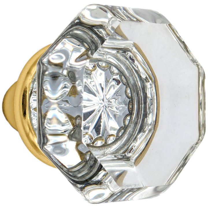 Octagon Crystal Spare Door Knob Set (Several Finishes Available)