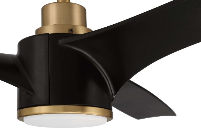 60" Phoebe in Flat Black/Satin Brass w/ Flat Black Blades