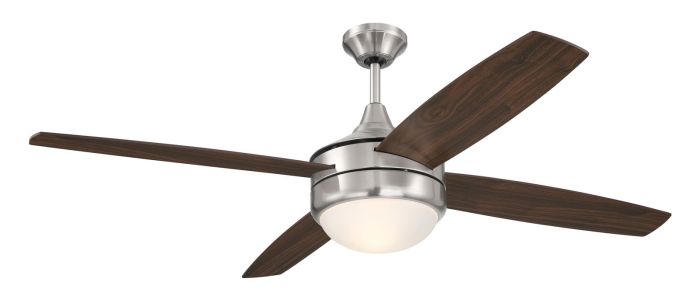 ##Antique Hardware## 52" Phaze II 4-Blade in Brushed Polished Nickel w/ Walnut/Dark Oak Blades