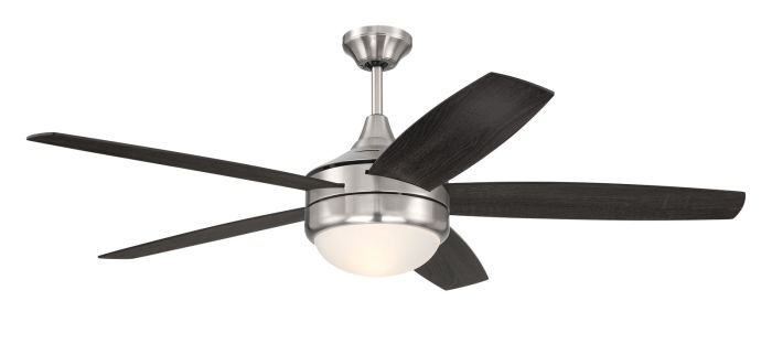 Antique Hardware 52" Phaze II 5-Blade in Brushed Polished Nickel w/ Brushed Nickel/Greywood Blades Ceiling Fan