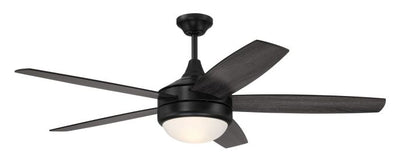 Antique Hardware 52" Phaze II 5-Blade in Flat Black w/ Flat Black/Greywood Blades Ceiling Fan