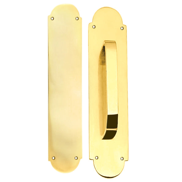 12 Inch Traditional Style Door Push and Pull Plate Set (Several Finishes Available)