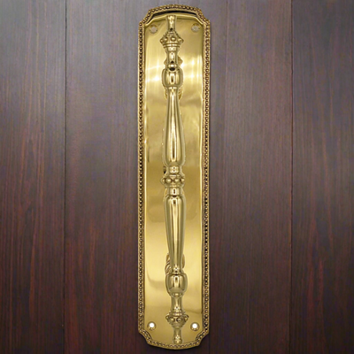 ##Antique Hardware## 11 1/2 Inch Solid Brass Beaded Door Pull (Several Finishes Available)