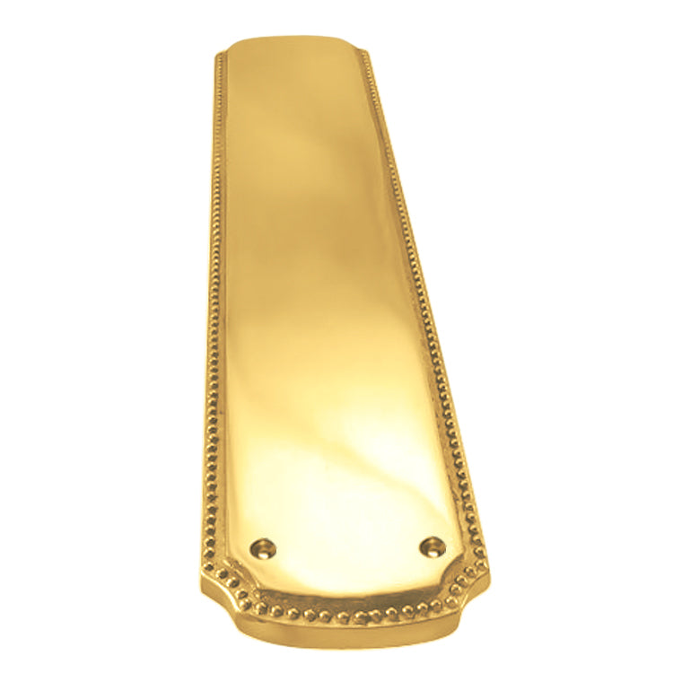 11 1/2 Inch Solid Brass Beaded Push & Plate (Several Finishes Available)