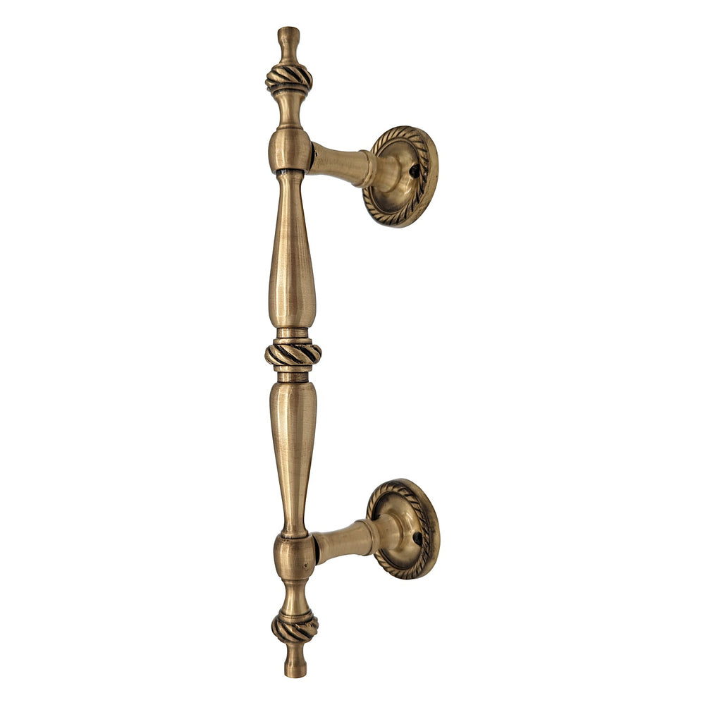 ##Antique Hardware## 9 1/2 Inch Overall (6 Inch C-C) Solid Brass Rope Style Handle (Several Finishes Available)