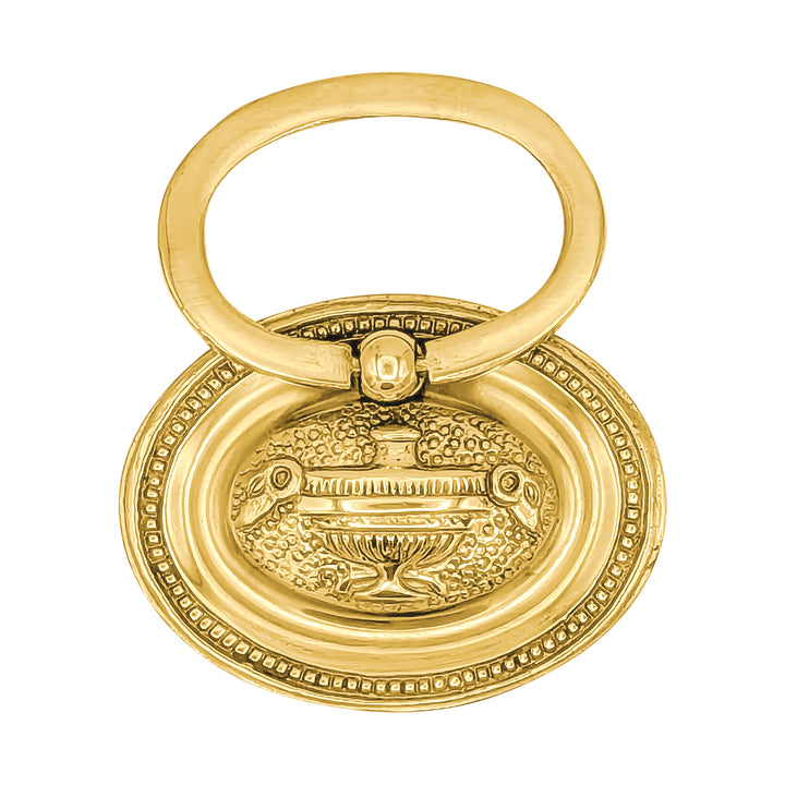 2 7/8 Inch Brass Oval Lamp Ring Pull (Several Finishes Available)