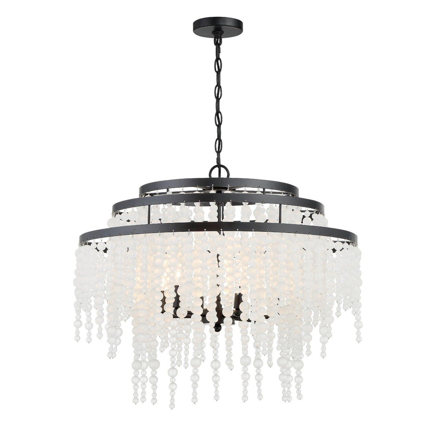 ##Antique Hardware## Poppy 6 Light Matte Black Chandelier