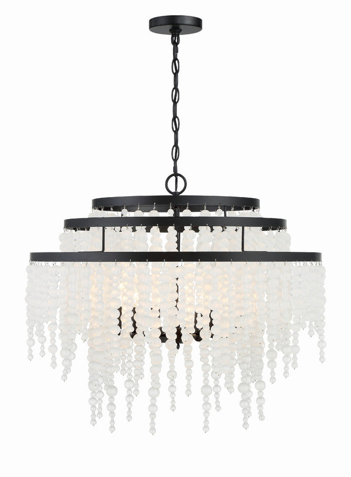 ##Antique Hardware## Poppy 6 Light Matte Black Chandelier