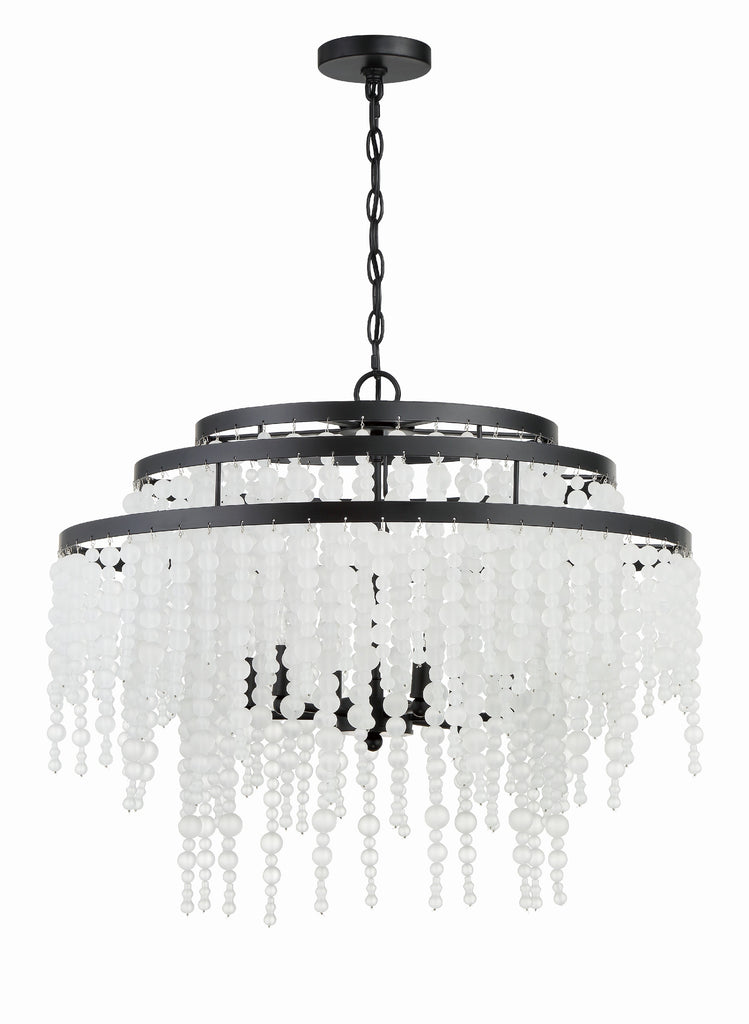 ##Antique Hardware## Poppy 6 Light Matte Black Chandelier