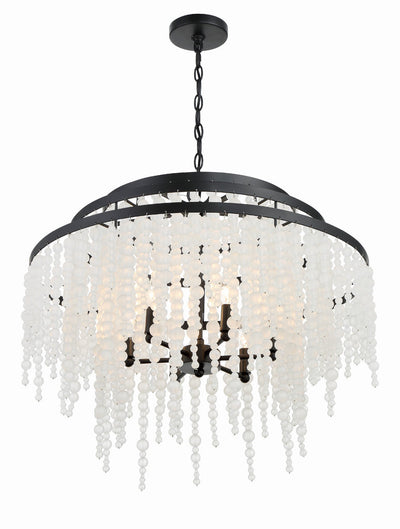 ##Antique Hardware## Poppy 6 Light Matte Black Chandelier