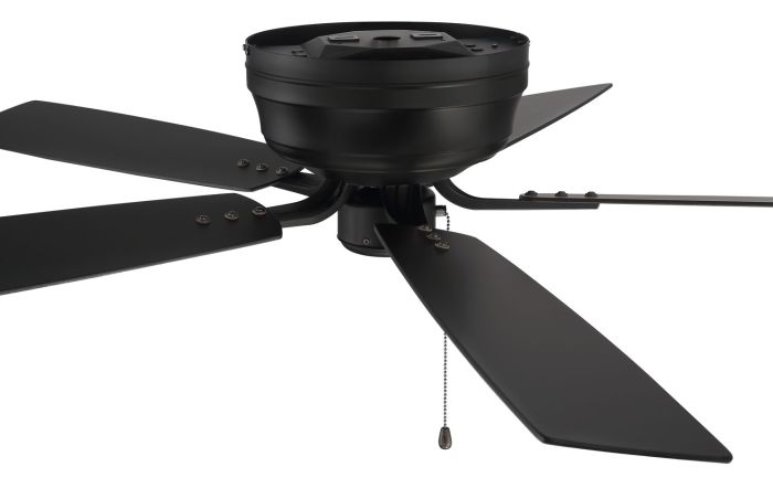 Antique Hardware 52" Pro Plus Hugger in Flat Black  w/ Flat Black/Greywood Blades Ceiling Fan