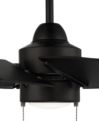 Antique Hardware 24" Propel II Indoor/Outdoor (Damp) in Flat Black w/ Flat Black Blades Ceiling Fan