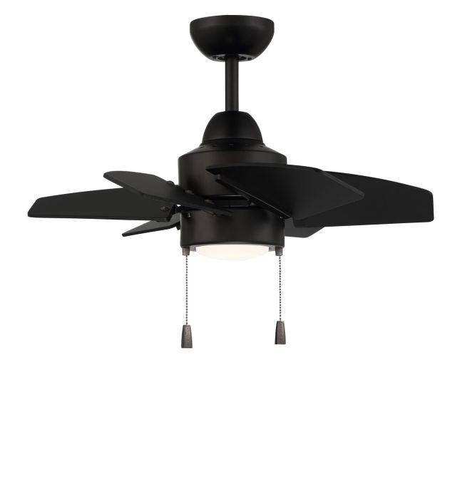 Antique Hardware 24" Propel II Indoor/Outdoor (Damp) in Flat Black w/ Flat Black Blades Ceiling Fan