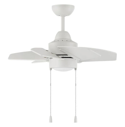 Antique Hardware 24" Propel II Indoor/Outdoor (Damp) in White w/ White Blades Ceiling Fan