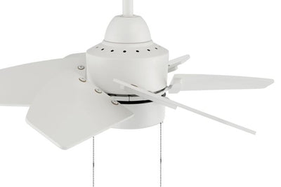 Antique Hardware 24" Propel II Indoor/Outdoor (Damp) in White w/ White Blades Ceiling Fan