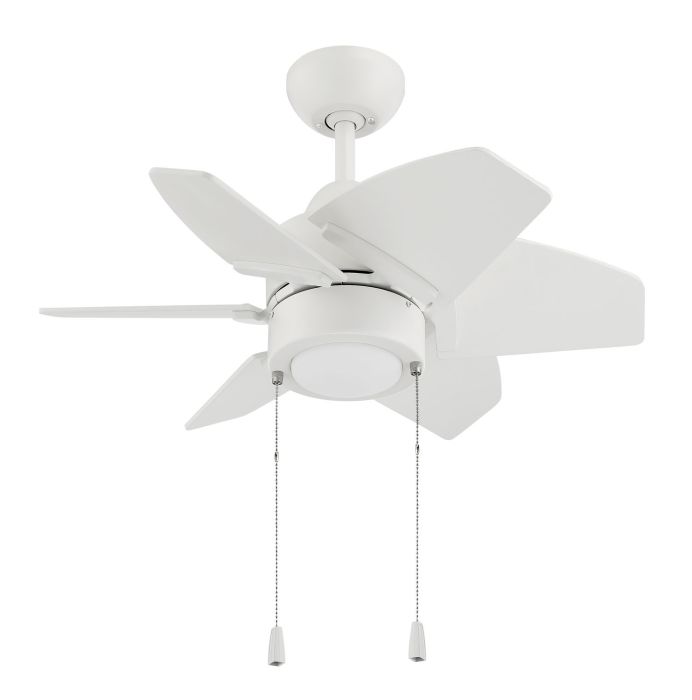 Antique Hardware 24" Propel II Indoor/Outdoor (Damp) in White w/ White Blades Ceiling Fan