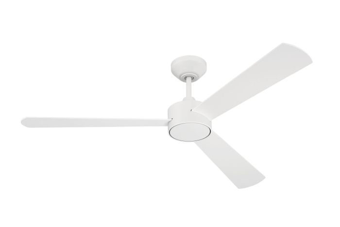 Antique Hardware 52" Provision Indoor/Outdoor (Damp) in Matte White w/ White Blades Ceiling Fan