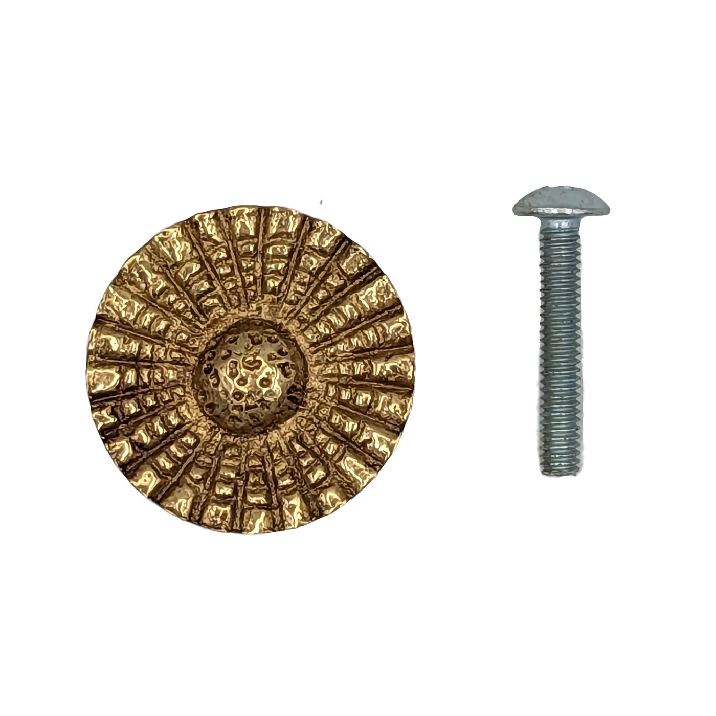 1 Inch Solid Brass Art Deco Style Round Cabinet and Furniture Knob