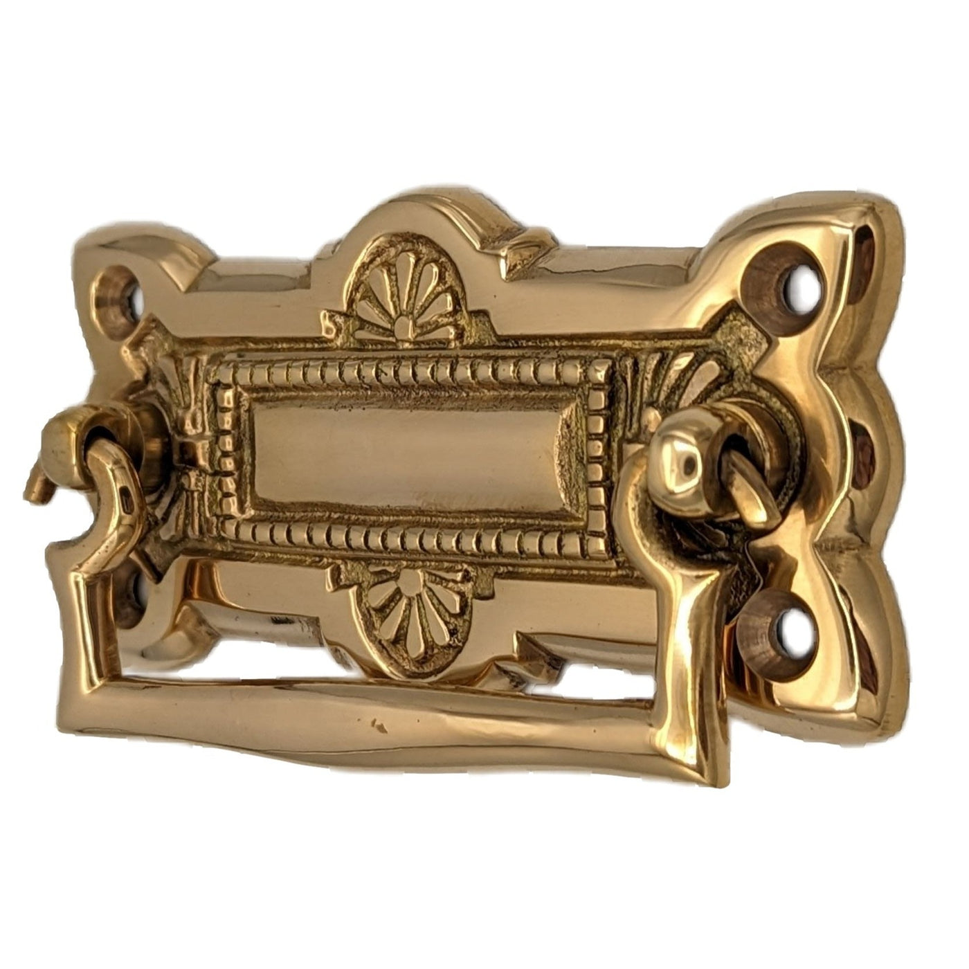 ##Antique Hardware## 3 3/4 Inch (3 Inch c-c) Art Deco Solid Brass Drawer Pull