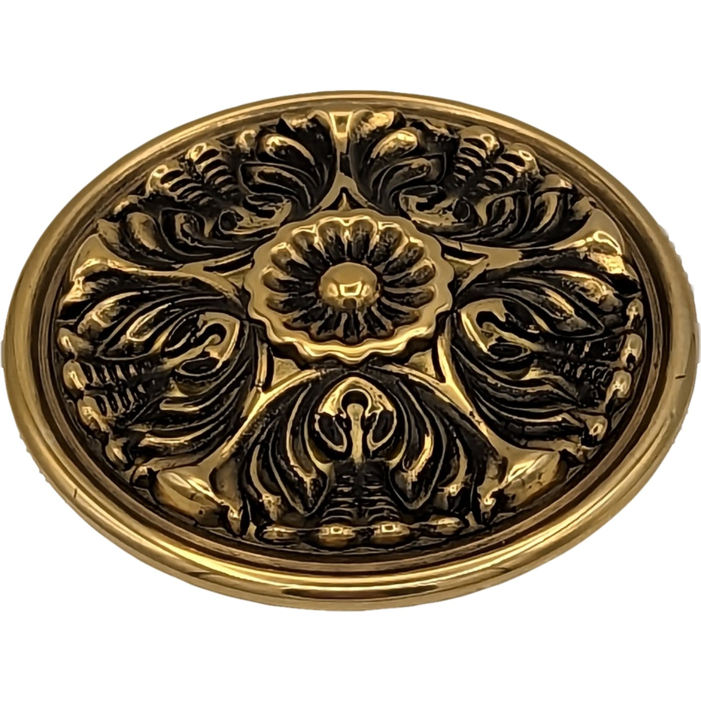2 Inch Solid Brass Victorian Floral Cabinet & Furniture Knob (Several Finishes Available)