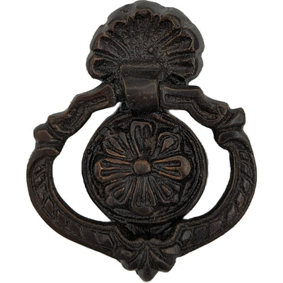 2 Inch Solid Brass Victorian Floral Ring Pull