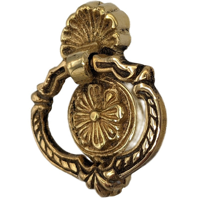 2 Inch Solid Brass Victorian Floral Ring Pull