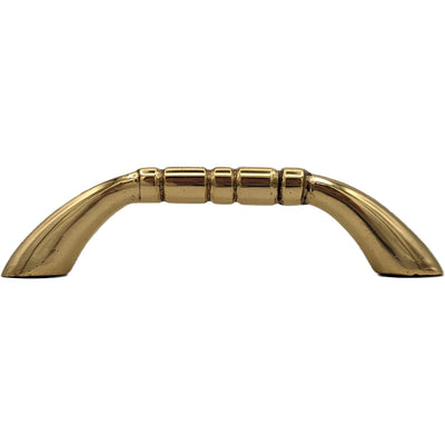 3 1/2 Inch Overall (3 Inch c-c) Solid Brass Traditional Pull
