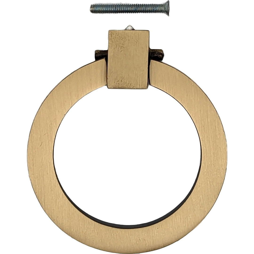 ##Antique Hardware## Open Box Sale Item 3 Inch Mission Style Solid Brass Drawer Ring Pull (Antique Brass Finish)
