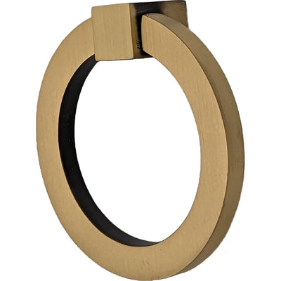 Open Box Sale Item 3 Inch Mission Style Solid Brass Drawer Ring Pull (Antique Brass Finish)