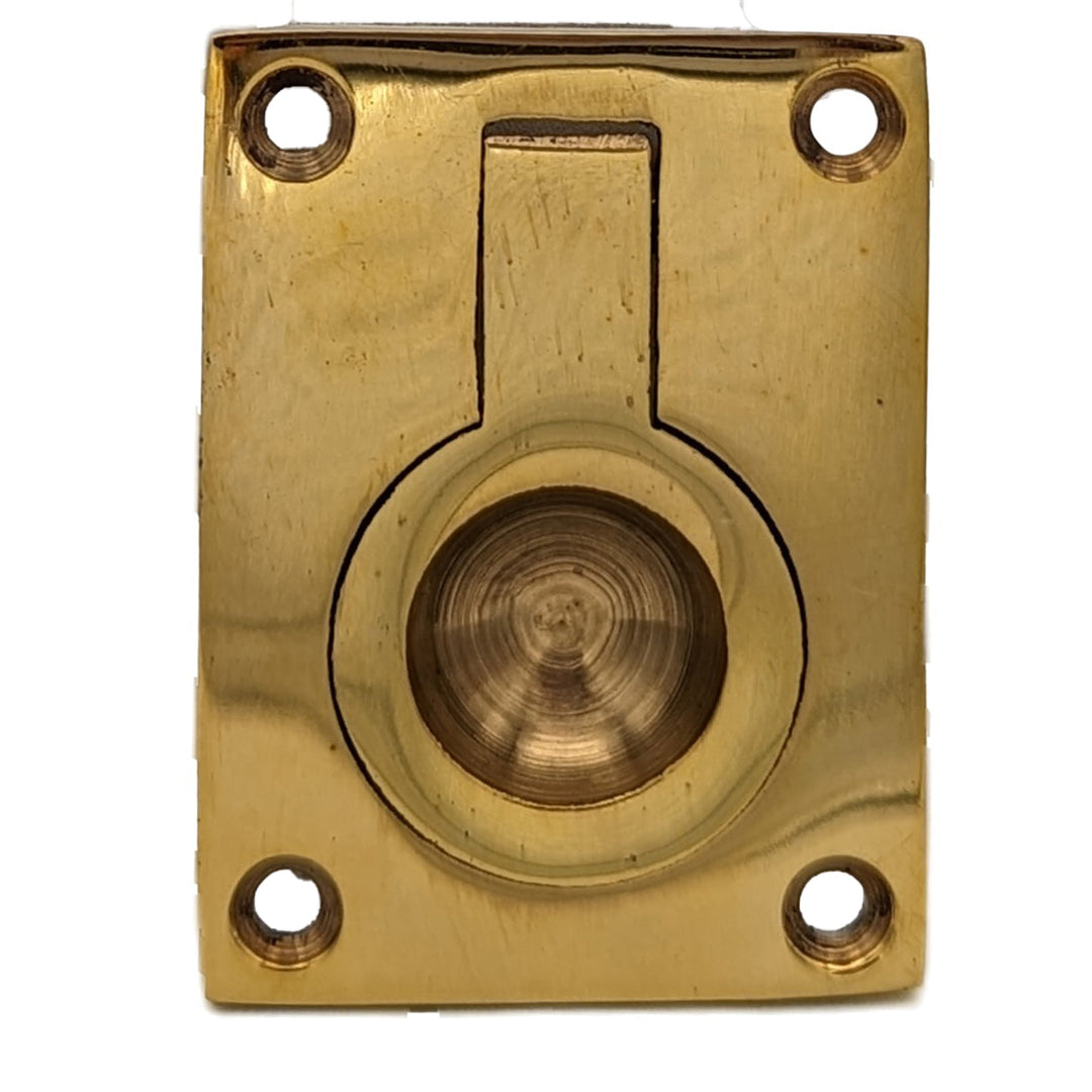 ##Antique Hardware## Open Box Sale Item 2 Inch Modern Illusion Ring Pull (Polished Brass Finish)