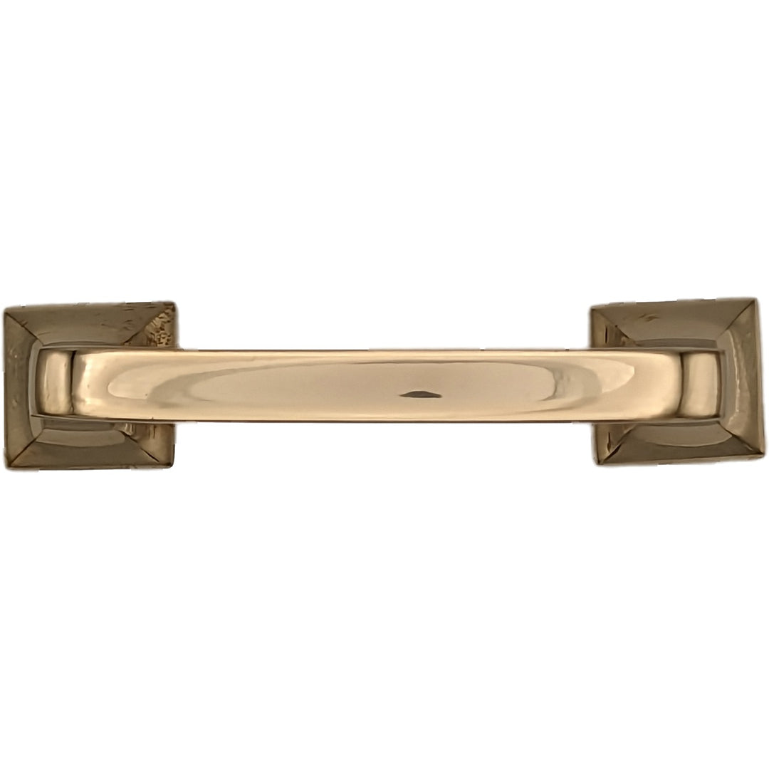 Antique Hardware 4 1/4 Inch Overall (3.25 Inch c-c) Solid Brass Square Traditional Pull CABINET PULL