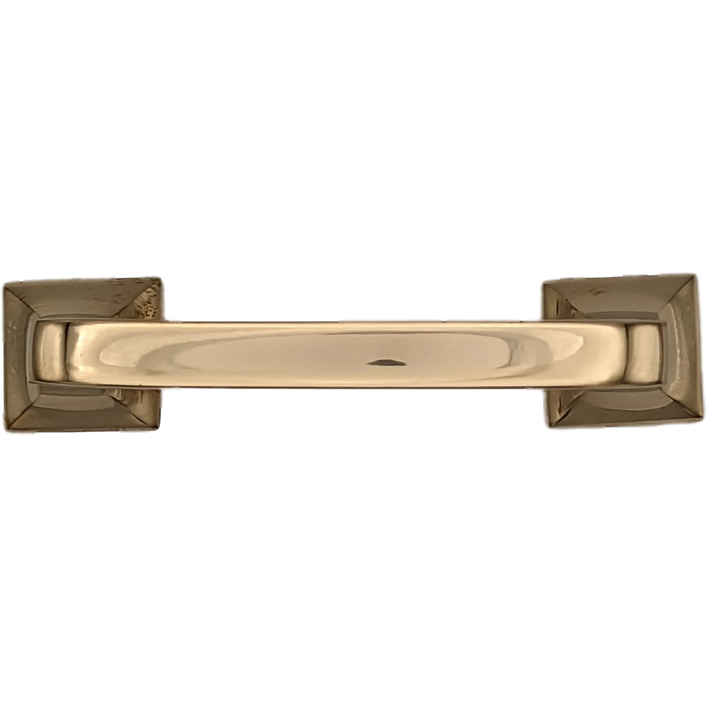 4 1/4 Inch Overall (3.25 Inch c-c) Solid Brass Square Traditional Pull